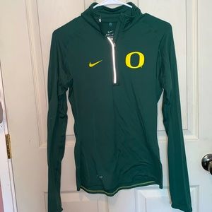 Green half zip up Oregon Ducks Jacket